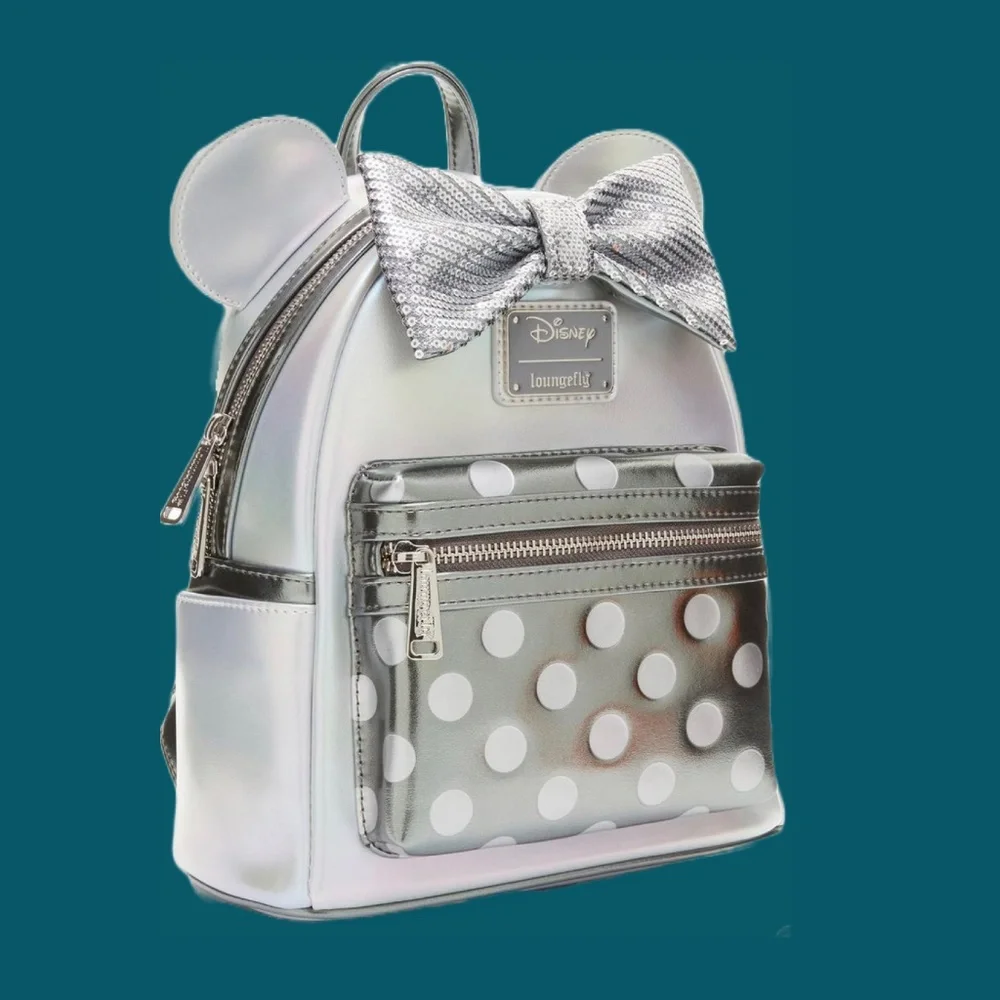 Loungefly Disney100 Minnie Mouse Platinum Mini Backpack‎